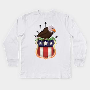 Retro USA Eagle Kids Long Sleeve T-Shirt